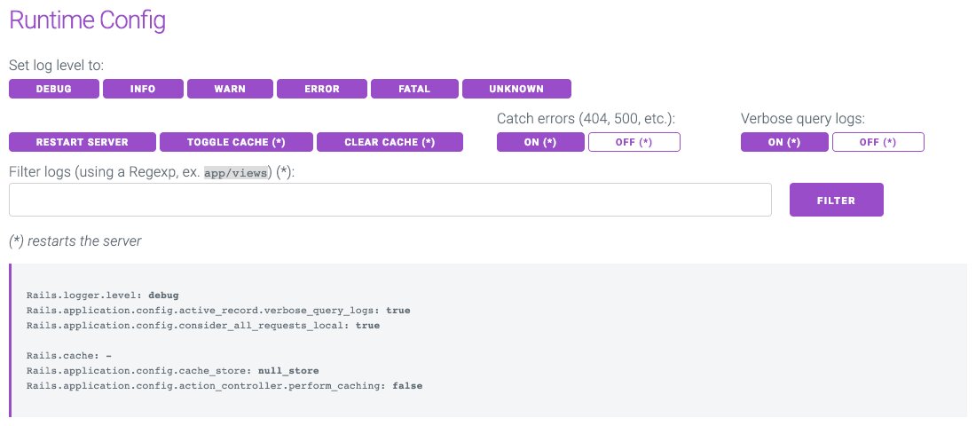 Rails Runtime Config Screenshot